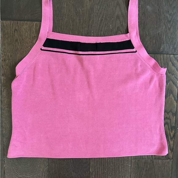 Mods Seta Separates Silk Blend Tank Top • Straight Square Neck in Pink • M/L - Picture 3 of 3